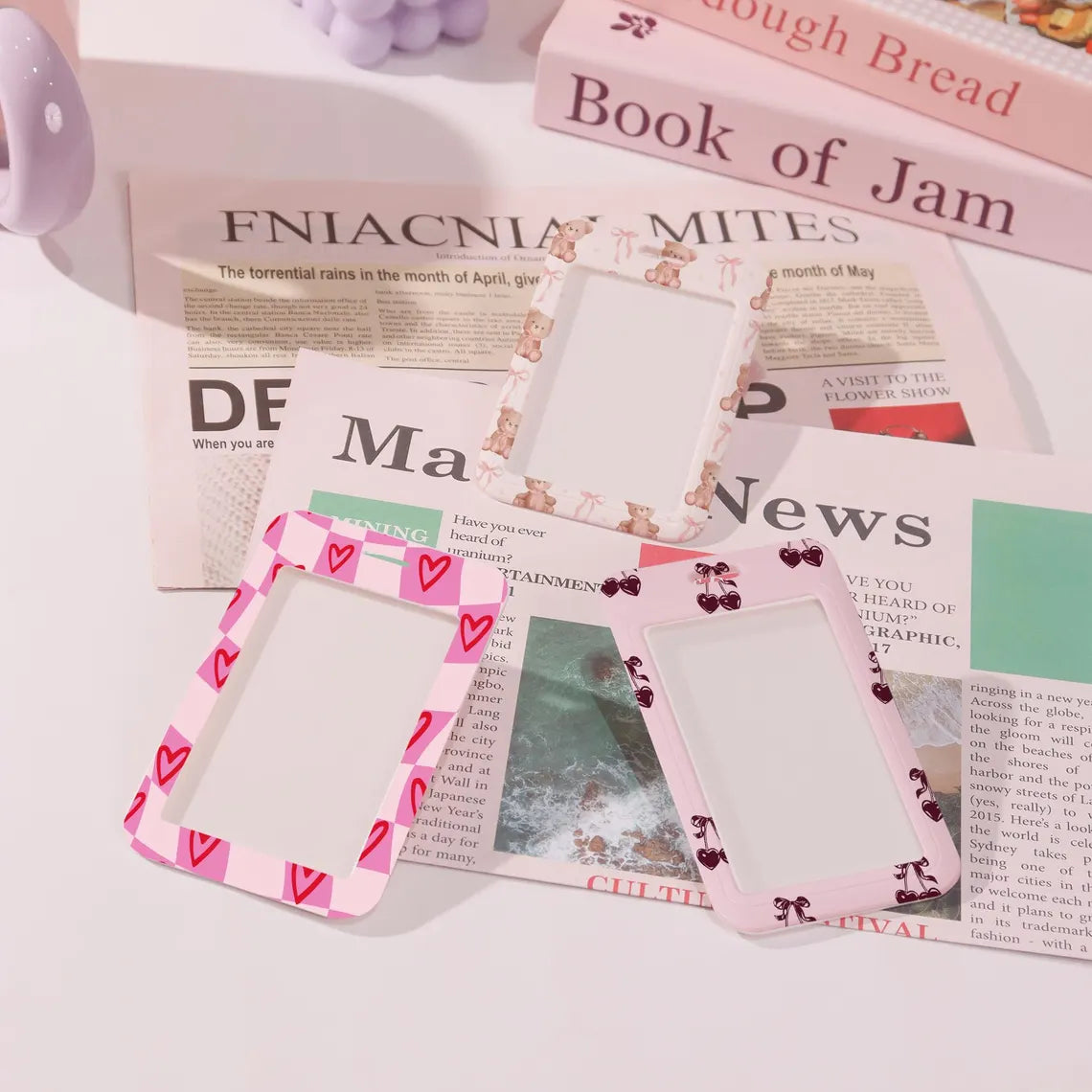 Custom Slide Closure Badge Holder with Daisy Wood Bead Lanyard