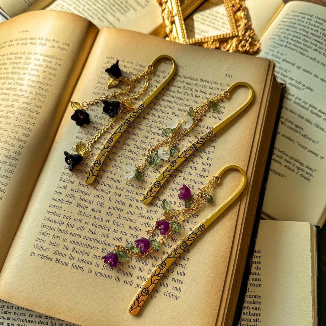 Custom Flower Bookmark – Multiple Colors | Fairycore Metal Charm