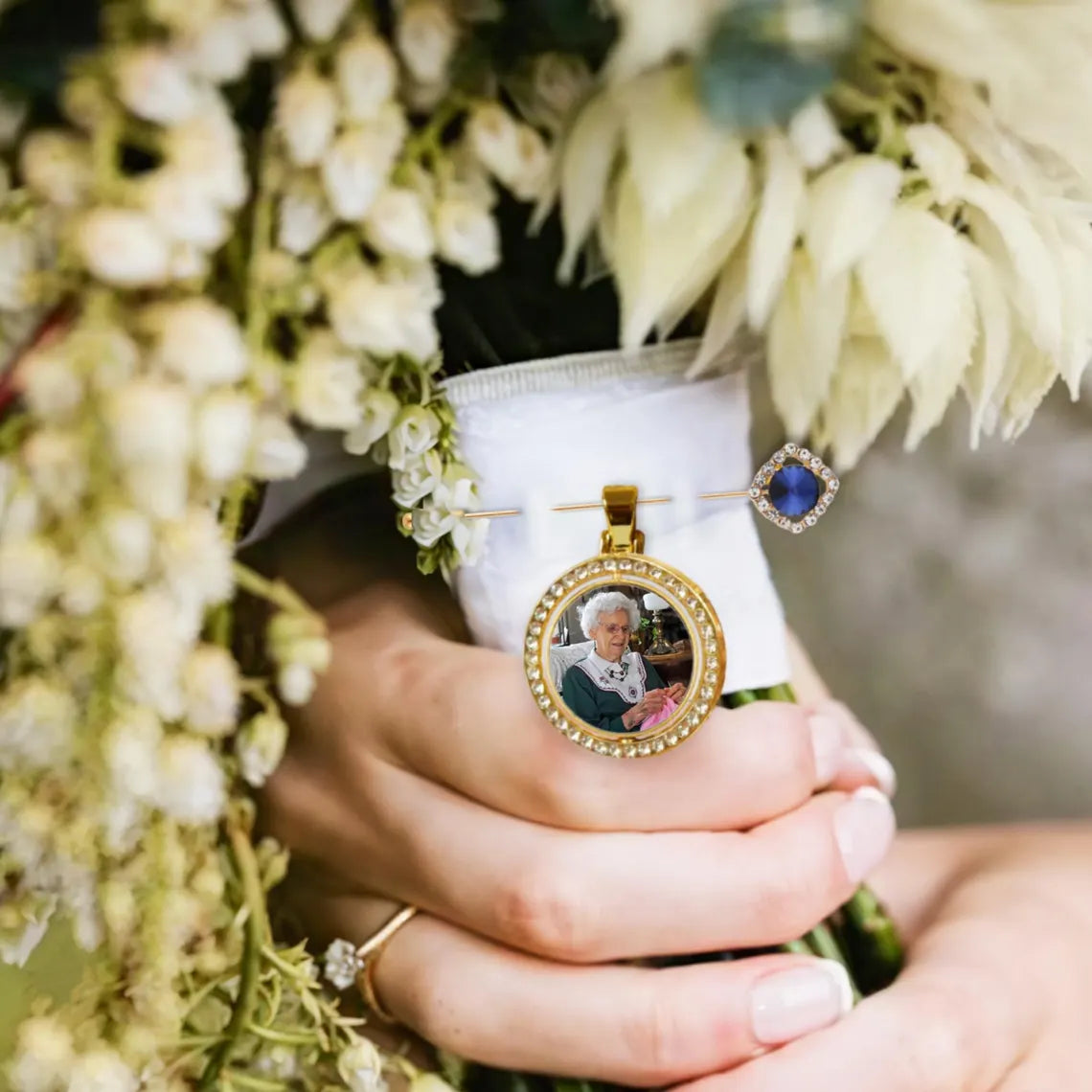 Photo Bouquet Charm – Something Blue Bridal Keepsake