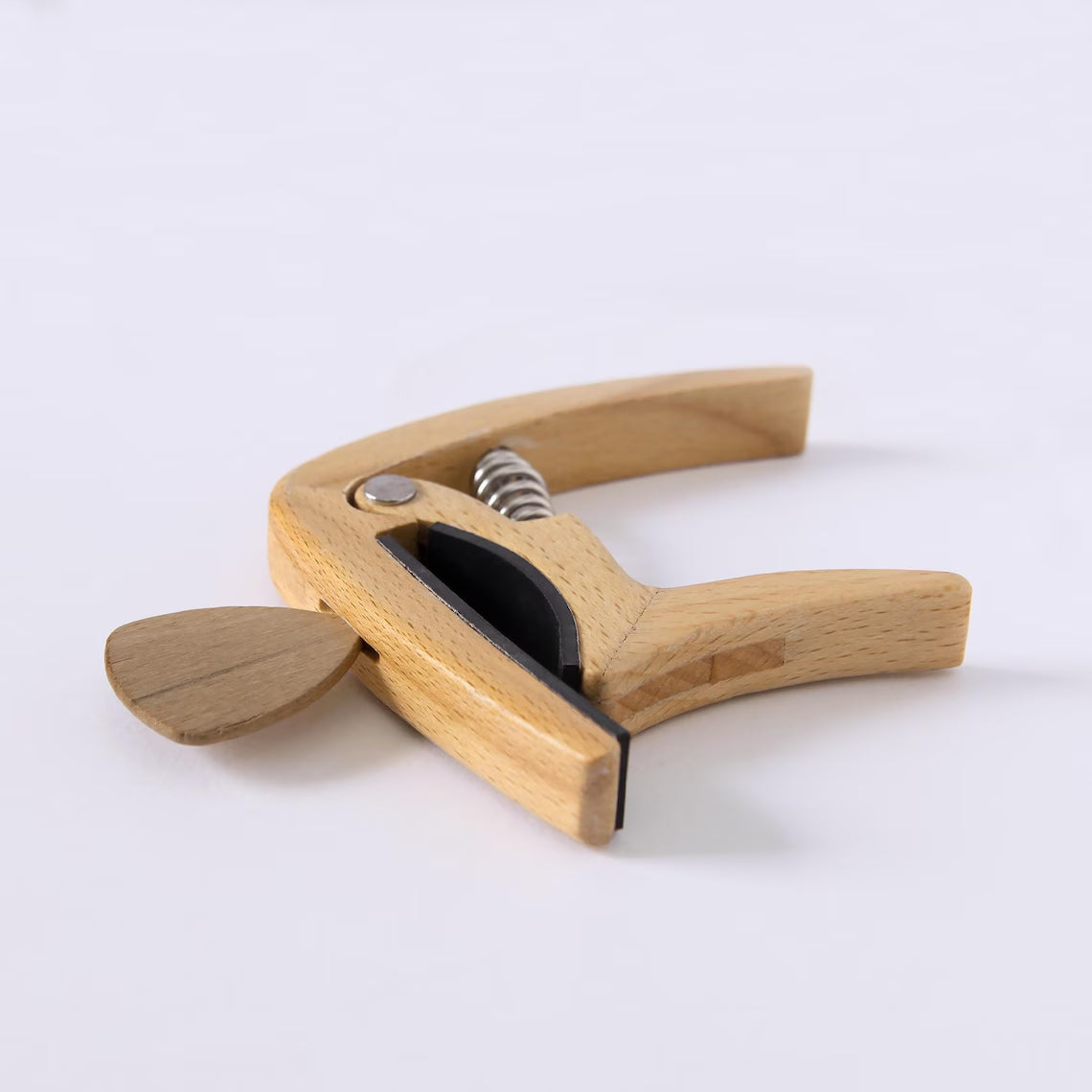 Custom Beechwood Guitar Capo & Pick Gift Set with Engraving