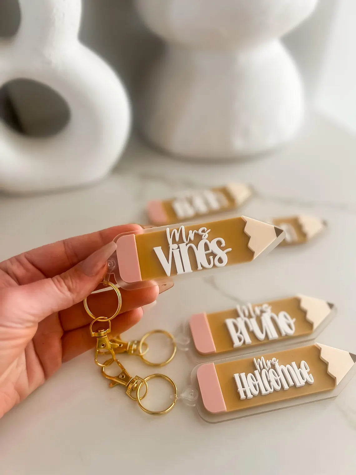 Acrylic Pencil Keychain – Teacher Appreciation Gift Personalized