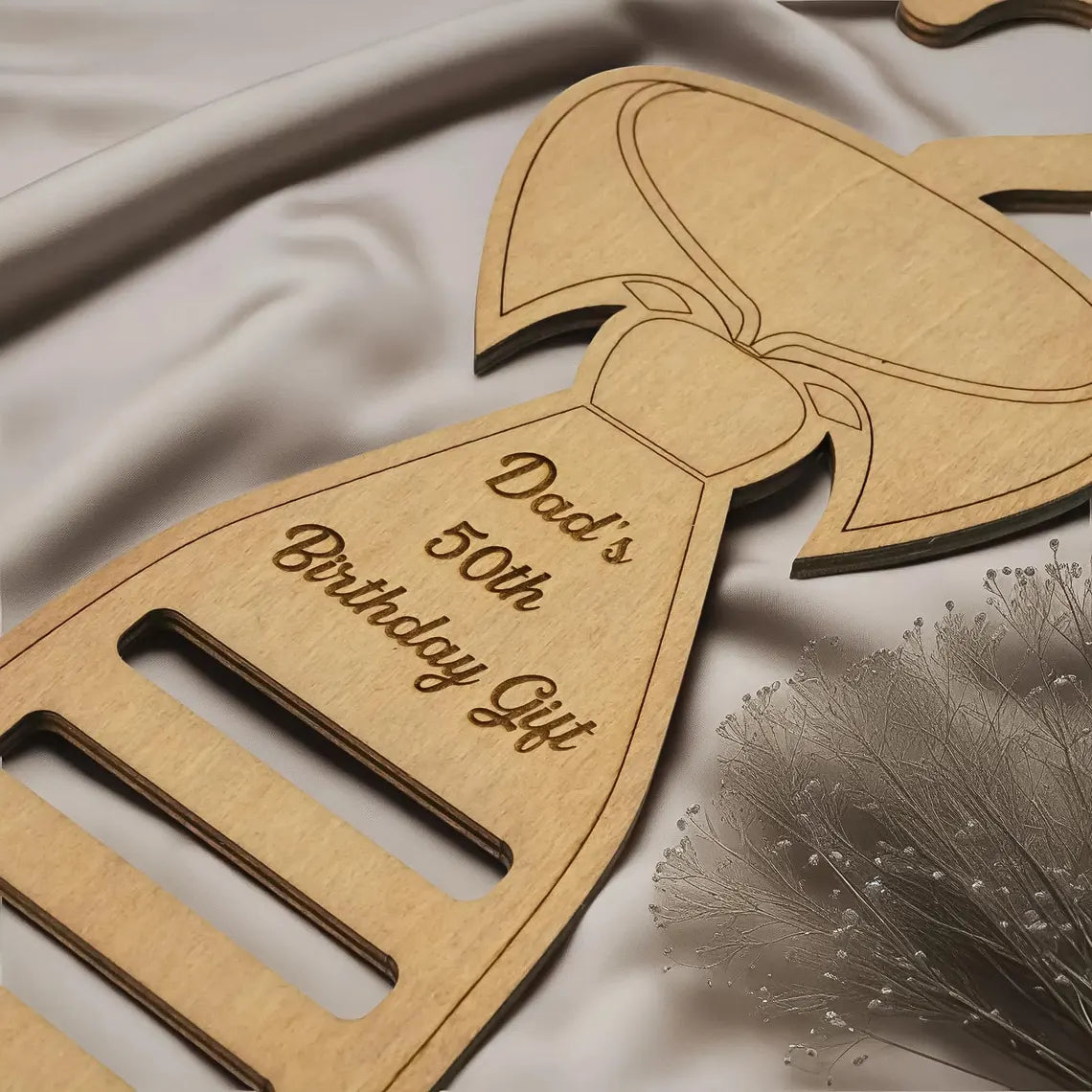 Custom Wood Tie Hanger – Personalized Closet Organizer Gift for Men