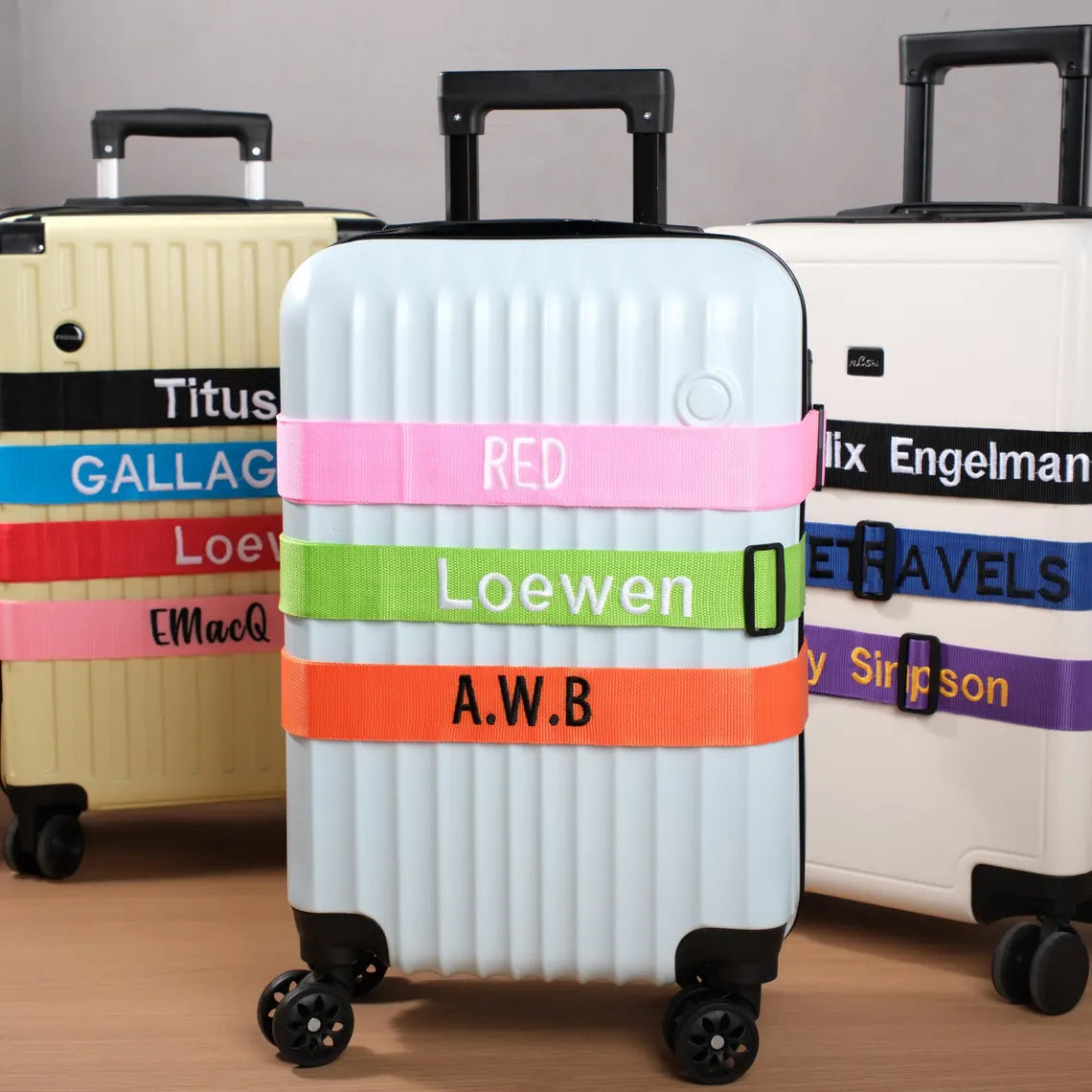 Personalized Luggage Strap – Custom Embroidered Travel Tag 180cm