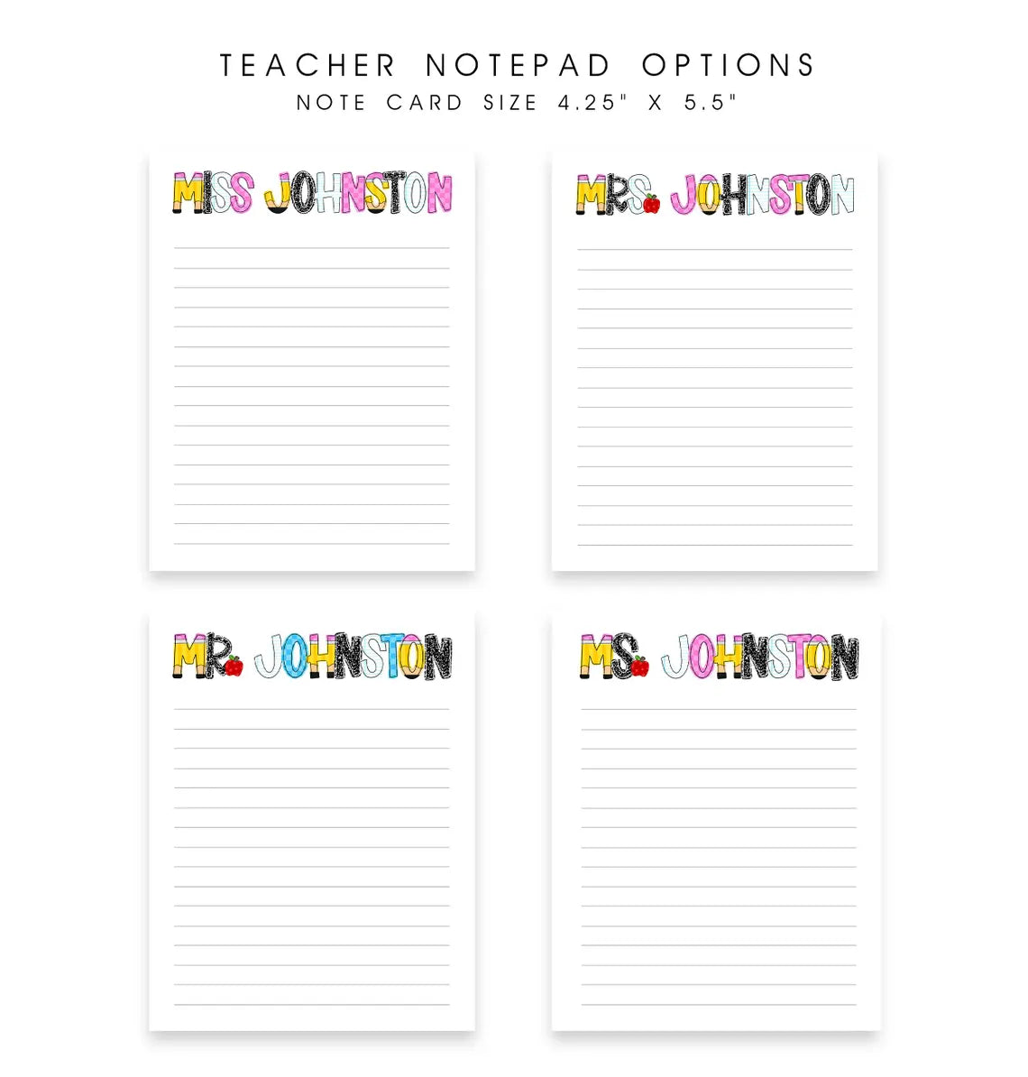 Personalized Teacher Notepad – Custom Gift for Teacher Appreciation
