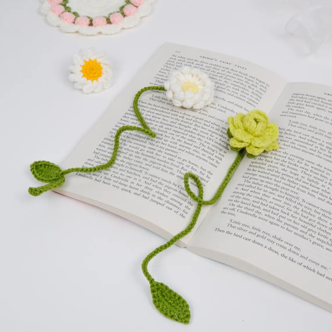 Mini Crochet Flower Bookmark – Handmade & No-Sew Design
