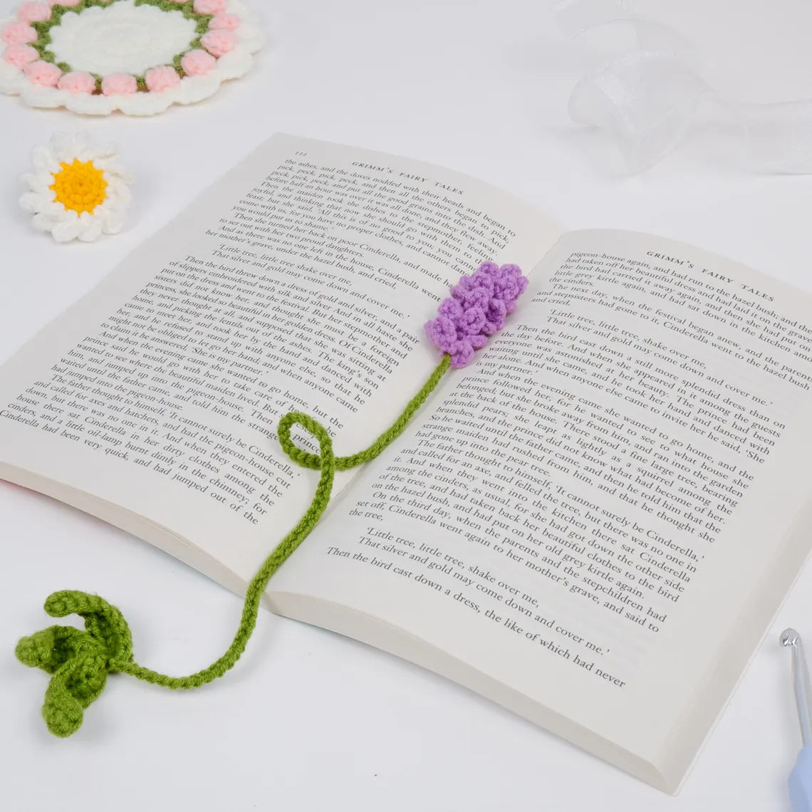 Mini Crochet Flower Bookmark – Handmade & No-Sew Design