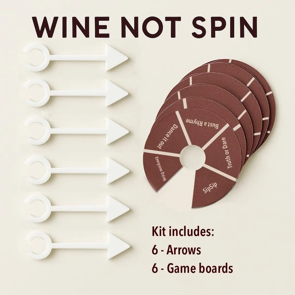 Wine Not Spin – Wine Glass Spinner Game Set (6-Pack)