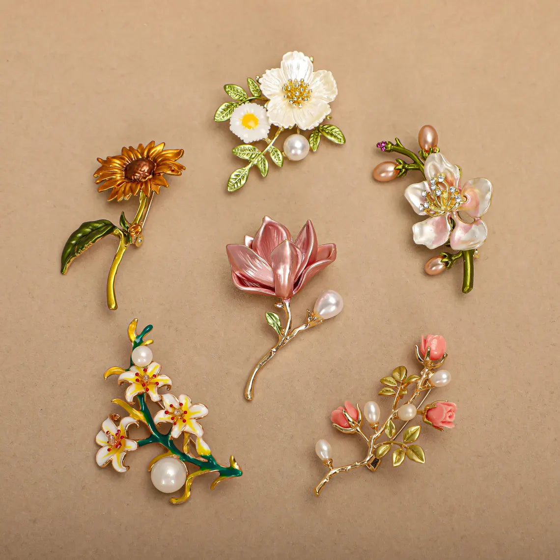 Birth Month Flower Brooch – 12 Unique Designs Gift for Her