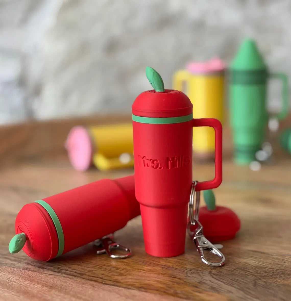 Personalized Teacher Gift Keychain – Chapstick Holder, Mini Cup, Lanyard