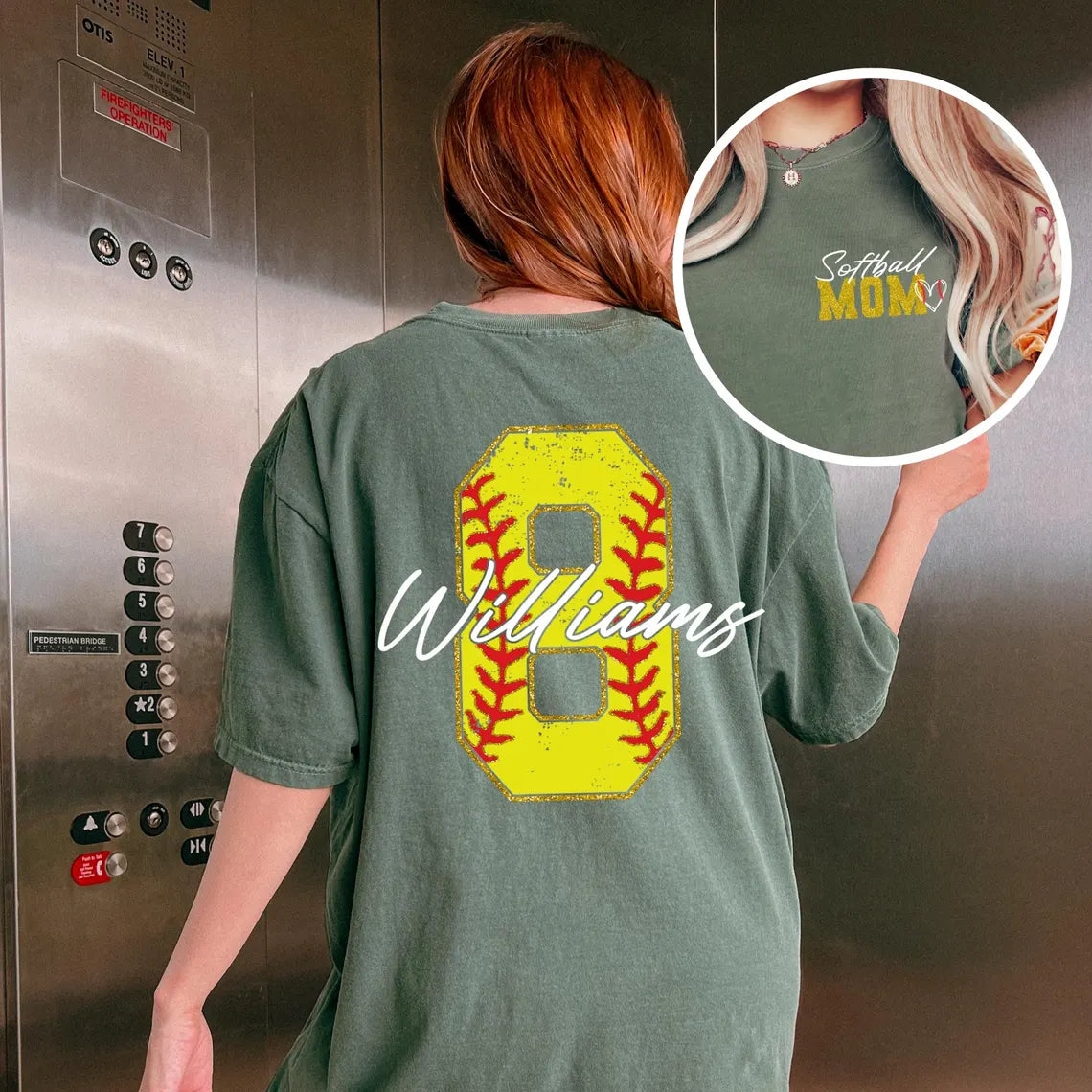 Custom Softball Mom Shirt – Name & Number – Comfort Colors Tee