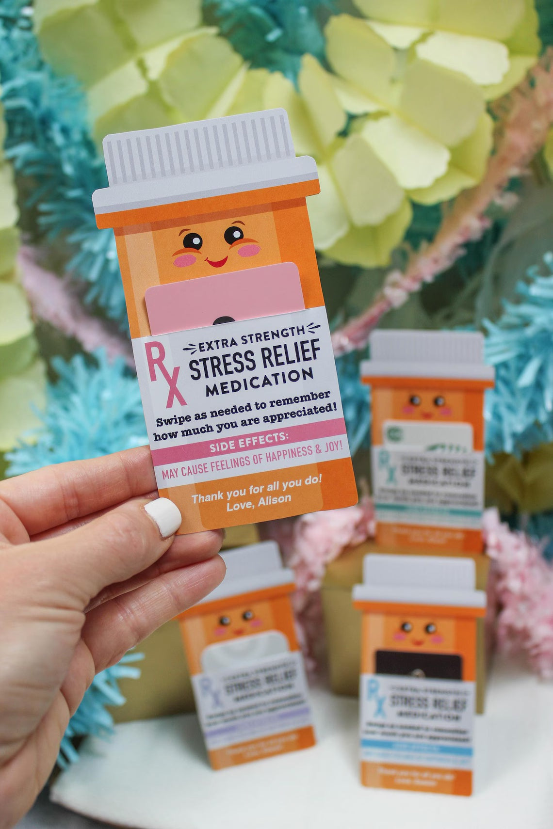 Custom Funny Pill Bottle Nurses Week Gift Card Holder