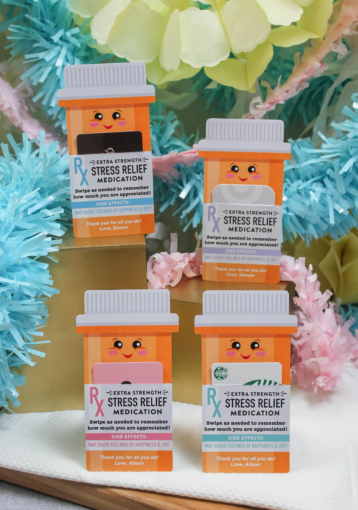 Custom Funny Pill Bottle Nurses Week Gift Card Holder