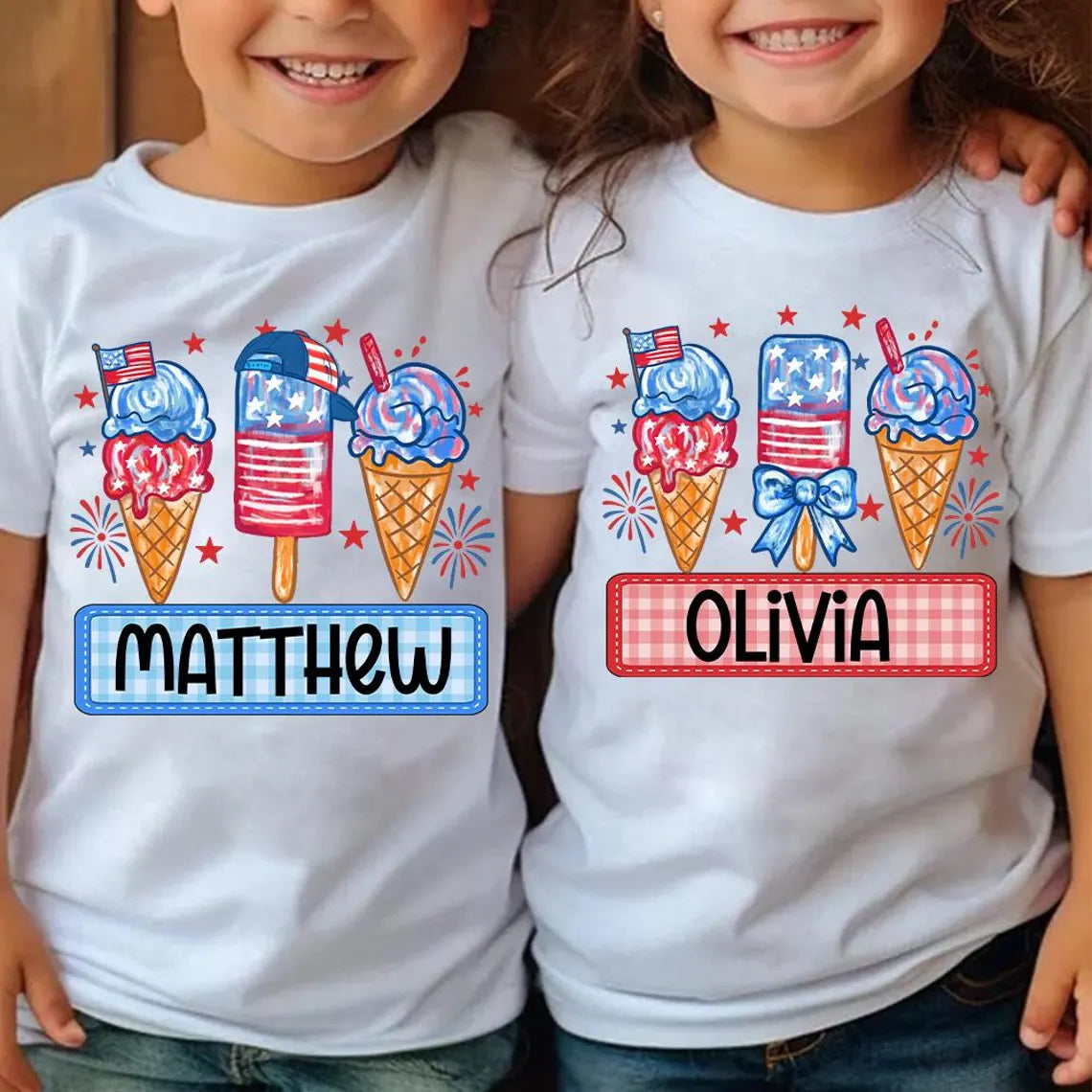 Personalized 4th of July Shirt – Kids, Baby Unisex