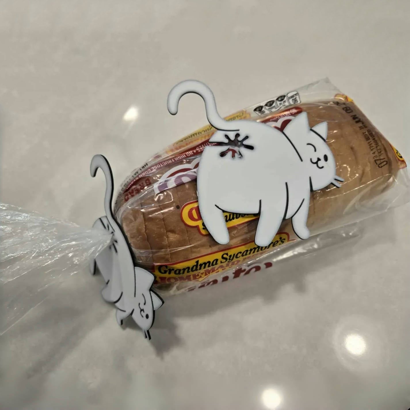 Funny Cat Bread Clip – 3D Printed Cat Butt Bag Holder for Cat Lovers