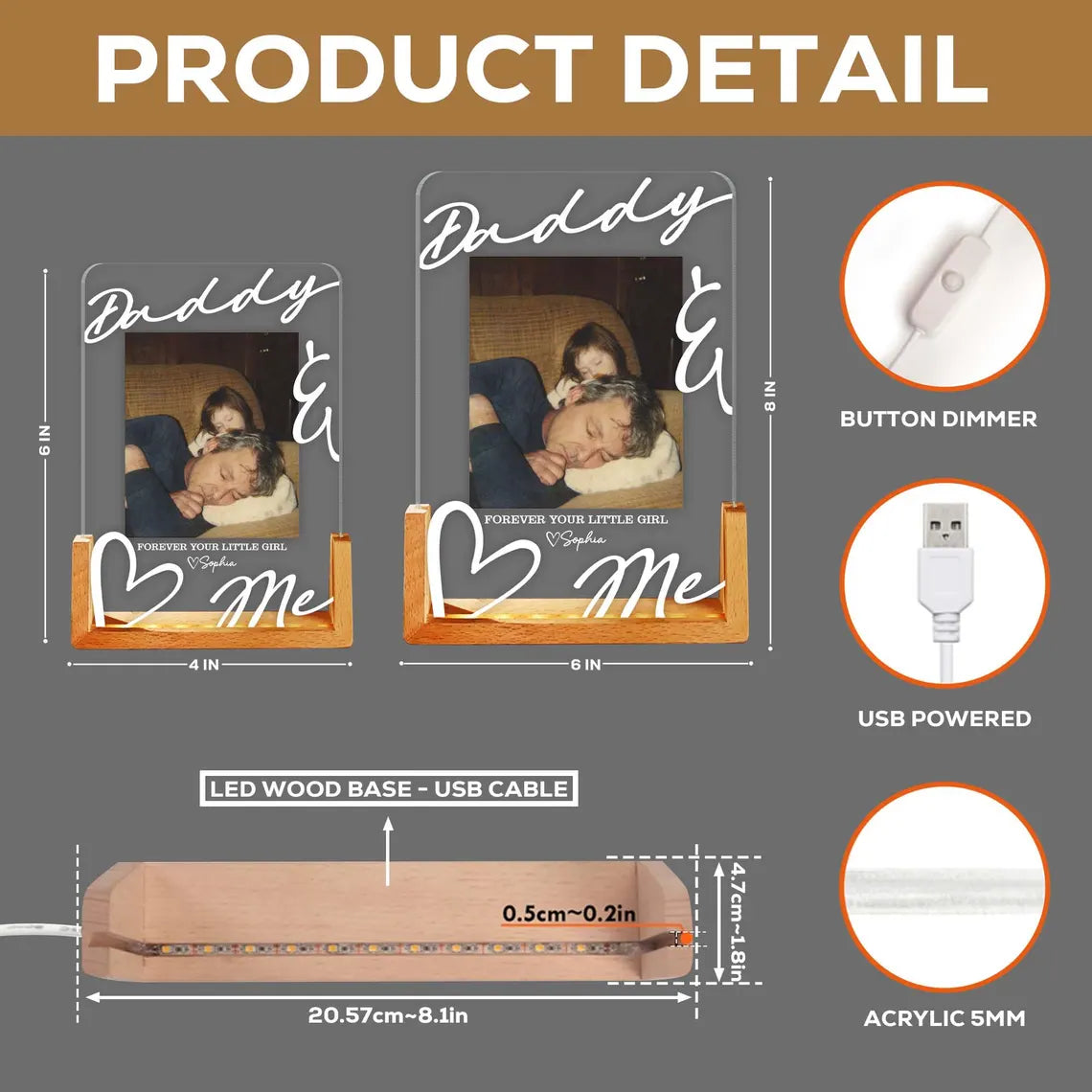 Personalized Daddy & Me Gift – Custom Message from Daughter or Son