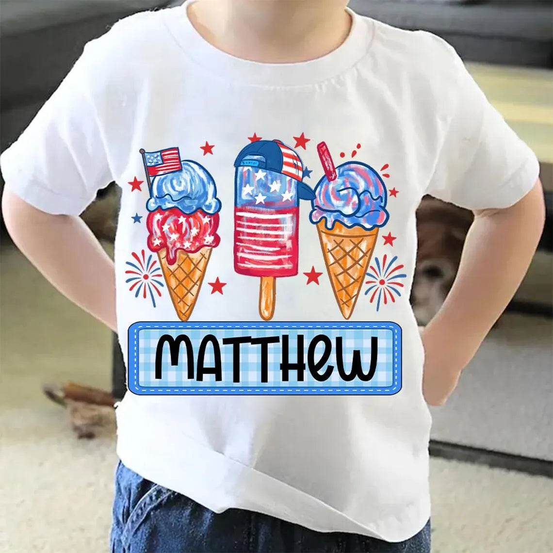 Personalized 4th of July Shirt – Kids, Baby Unisex