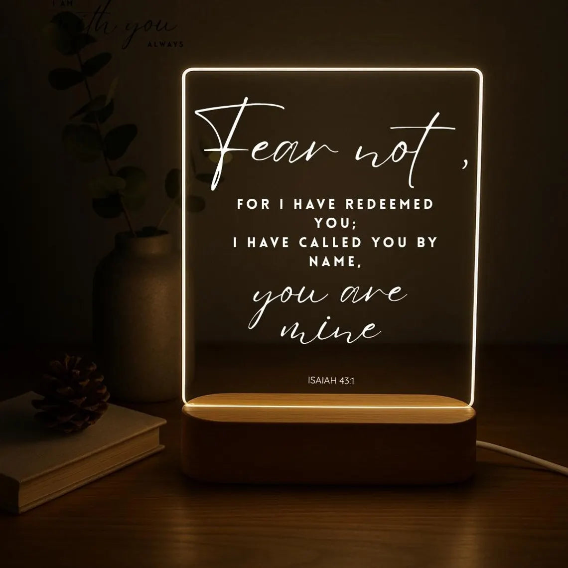 Custom Bible Verse Night Light – Personalized Christian LED Lamp