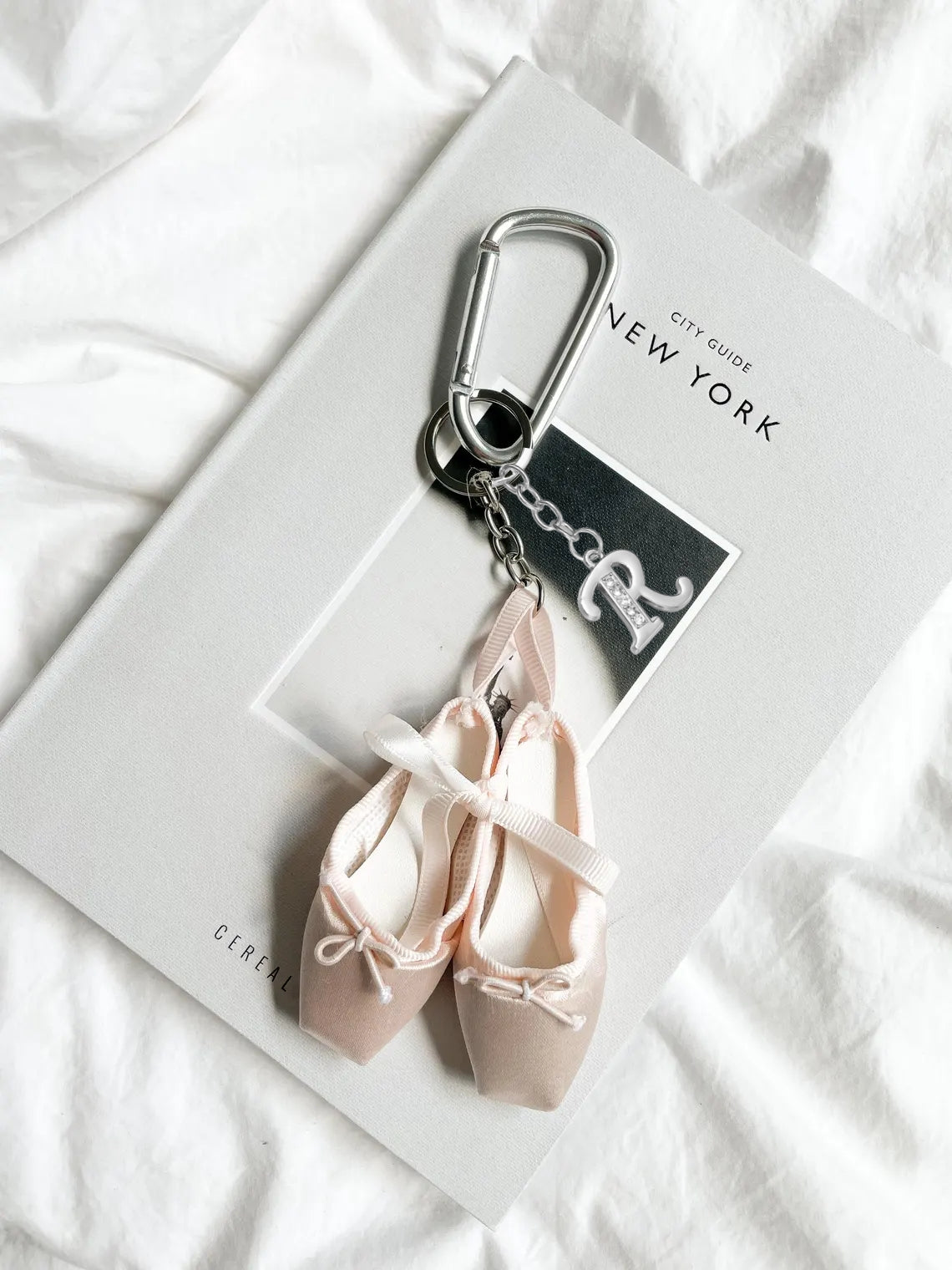 Ballet Shoes Bag Charm with Silver Initial Letter – Dance Gift