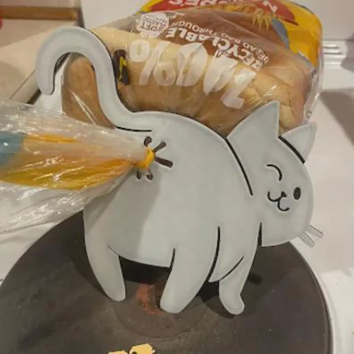 Funny Cat Bread Clip – 3D Printed Cat Butt Bag Holder for Cat Lovers
