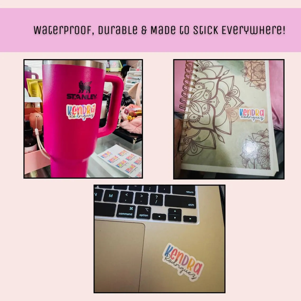 Custom Name Stickers – Waterproof Holographic School Labels 2 Sheets