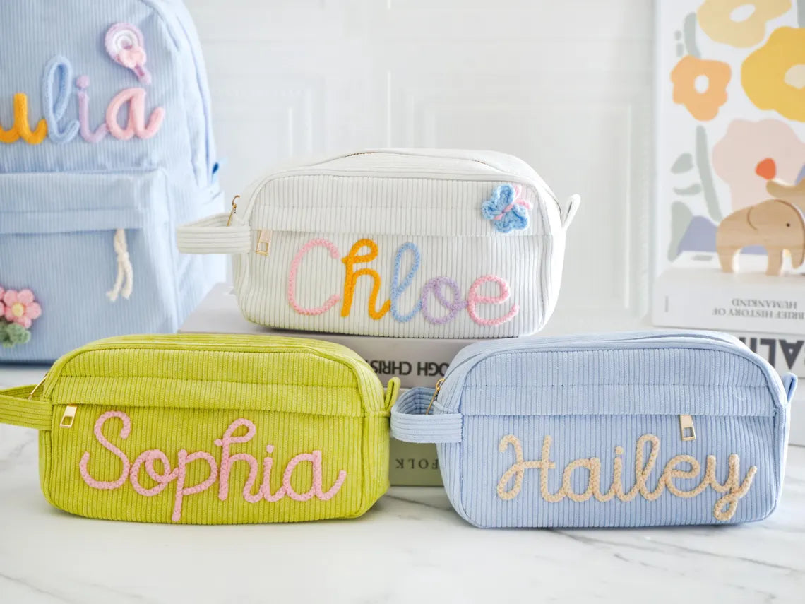 Custom Name Corduroy Pencil Case | Kids Back To School Gift