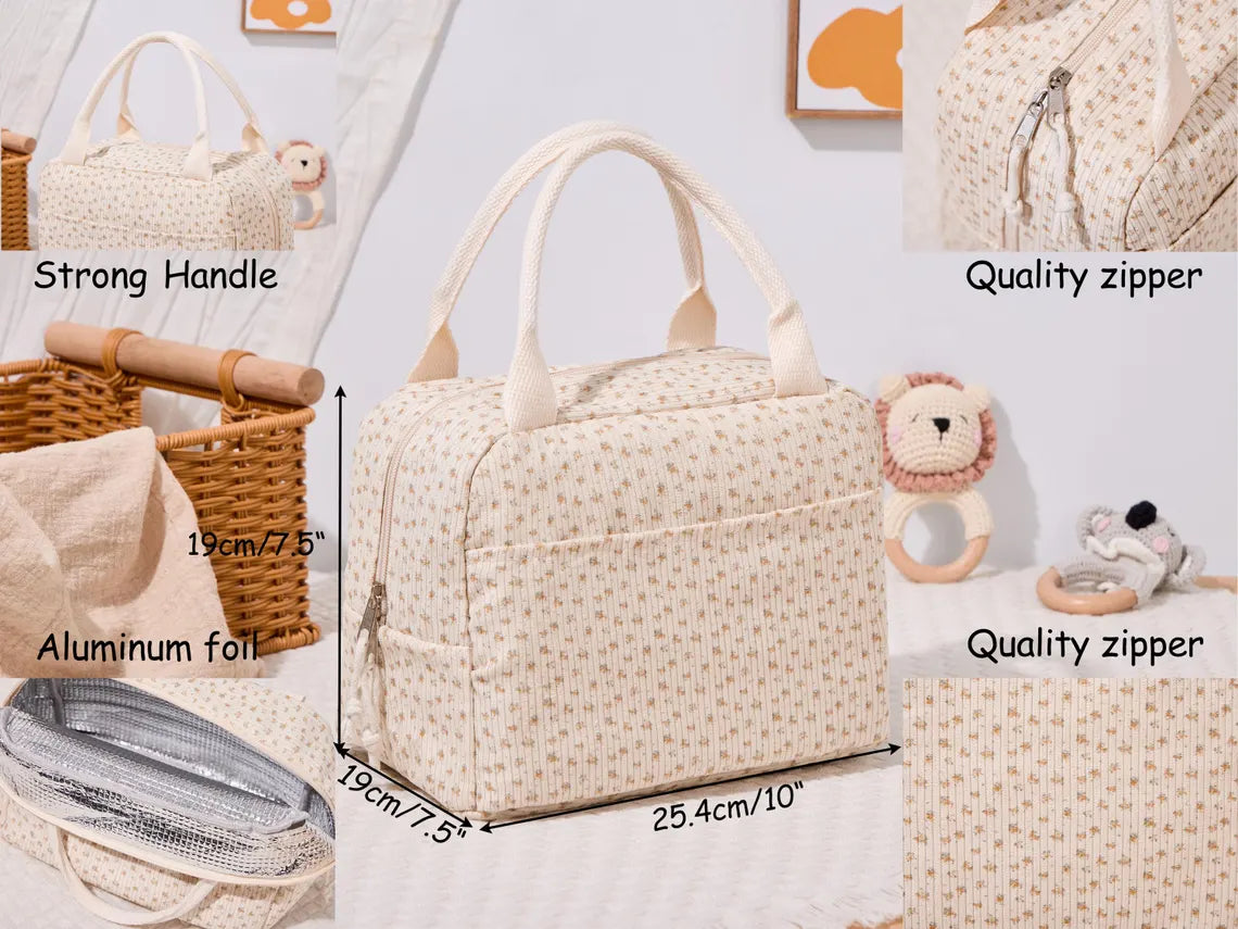 Custom Corduroy Lunch Bag for Kids | Personalized Back to School Gift