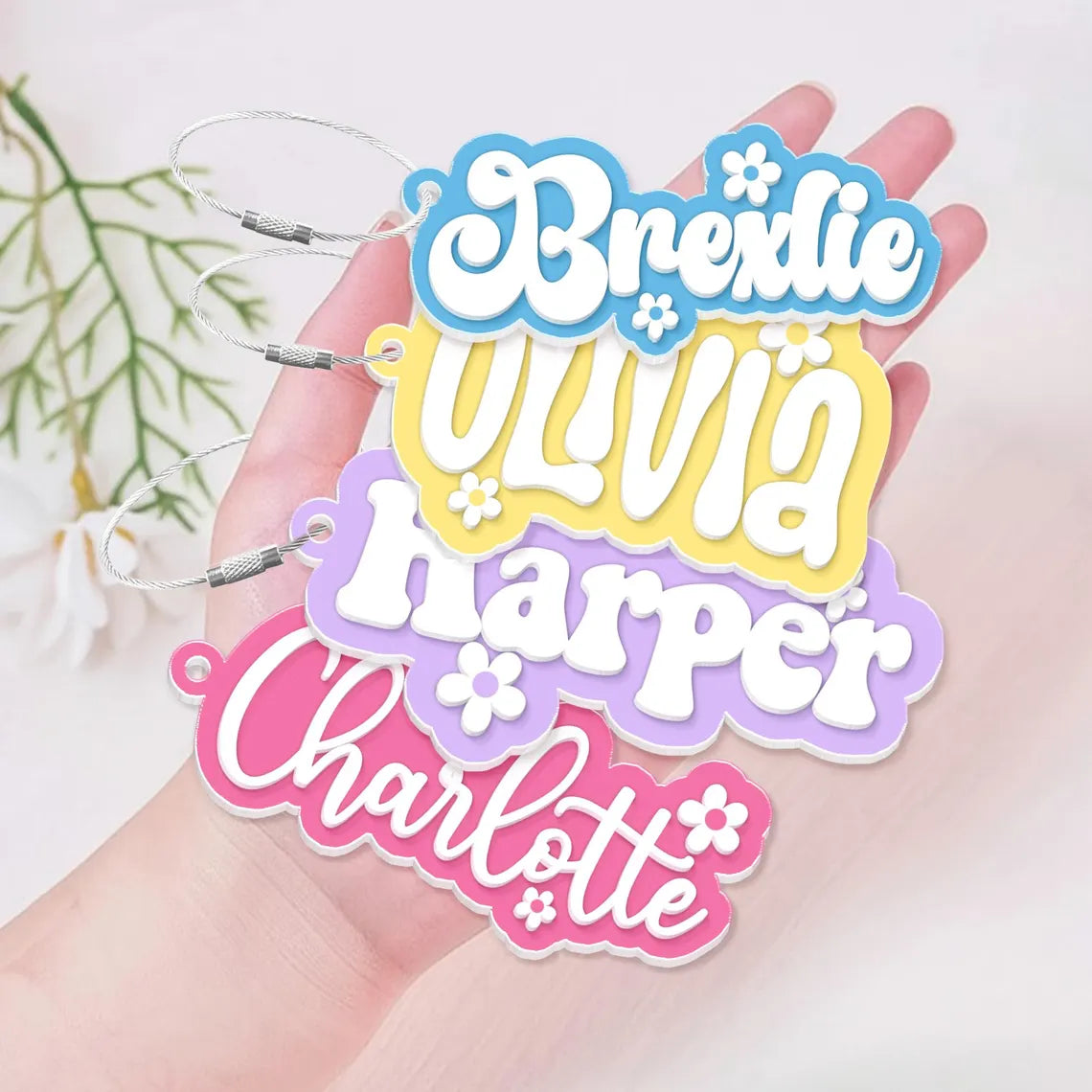 Personalized Backpack Name Tag for Kids – Cute Acrylic Keychain