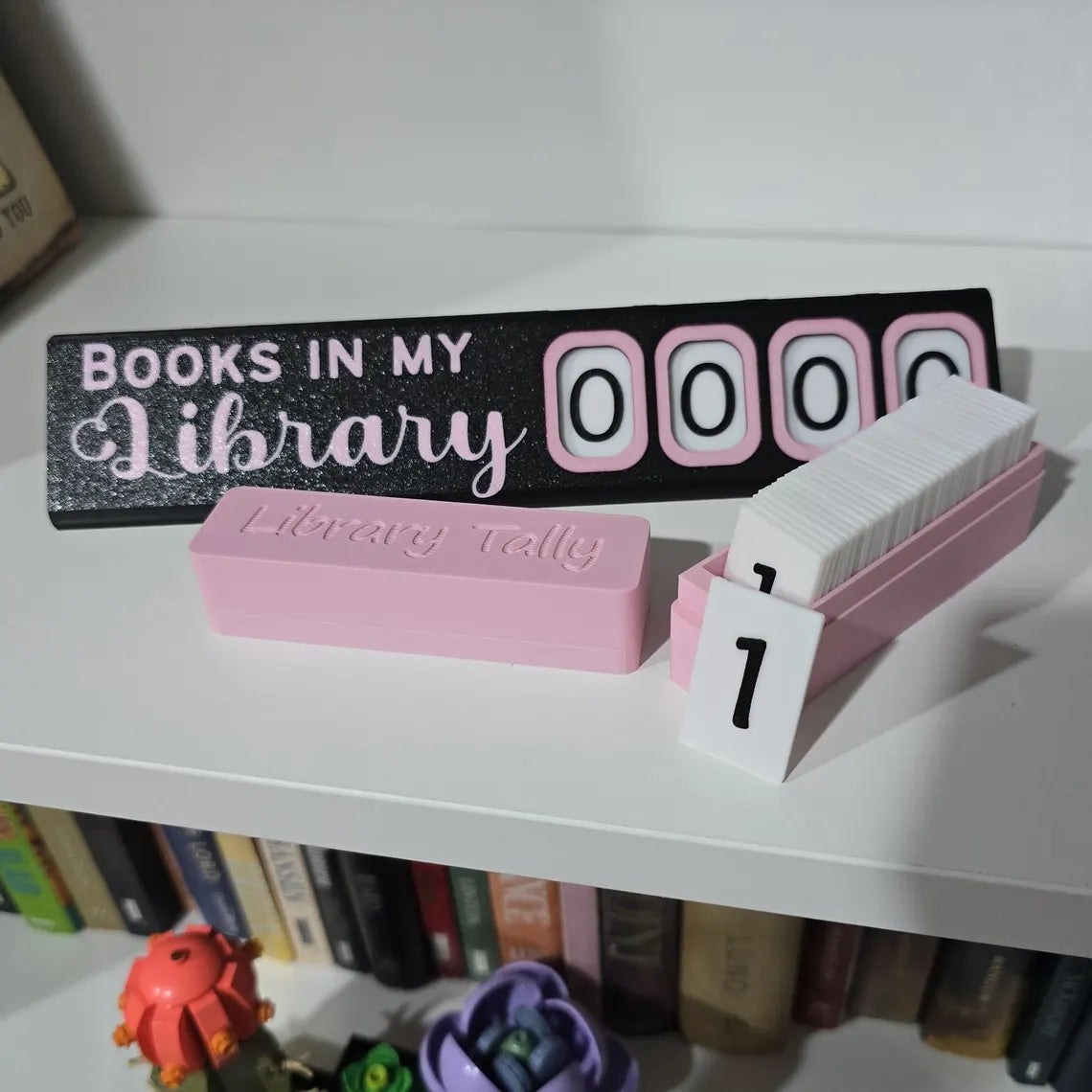 Library Tally – 3D Printed Bookshelf Counter & Storage Box
