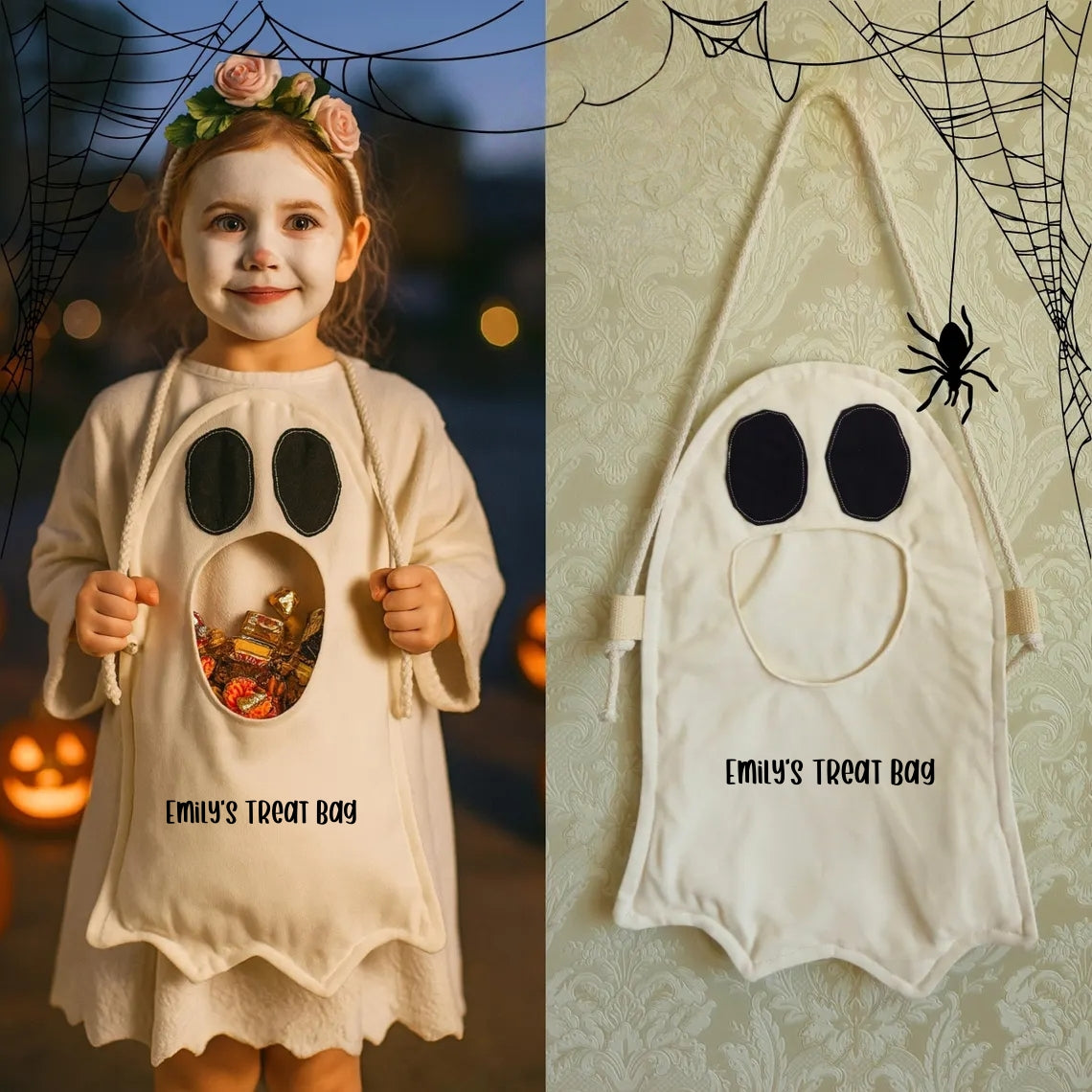 Halloween Ghost Bag for Kids | Trick-Or-Treat Shoulder Bag