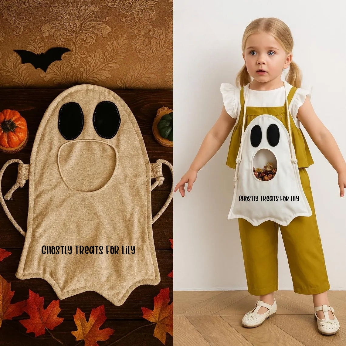 Halloween Ghost Bag for Kids | Trick-Or-Treat Shoulder Bag