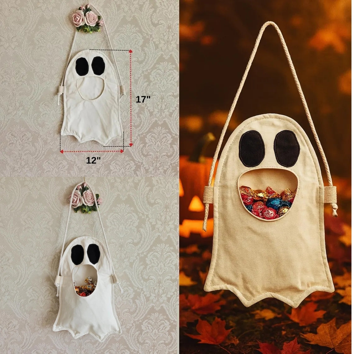 Halloween Ghost Bag for Kids | Trick-Or-Treat Shoulder Bag