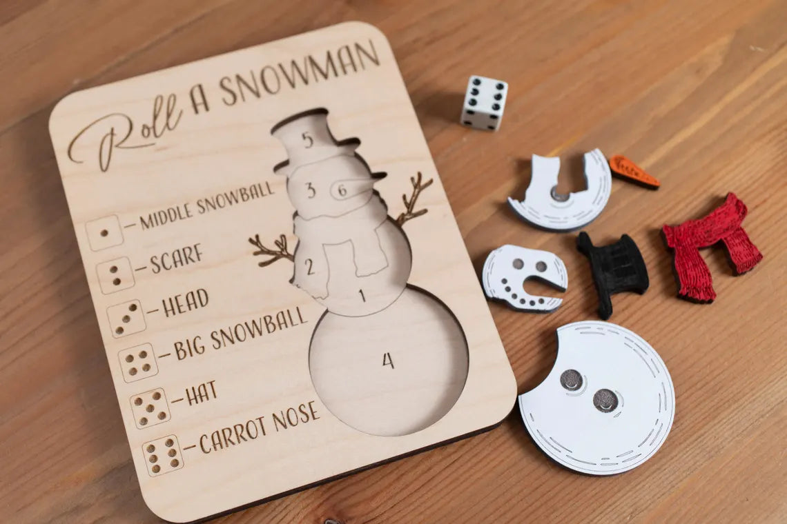 Roll-A-Snowman Christmas Puzzle Game | Kids Party & Stocking Stuffer