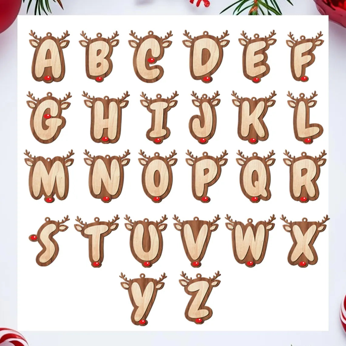Personalized Reindeer Christmas Name Ornament – Family Holiday Decor