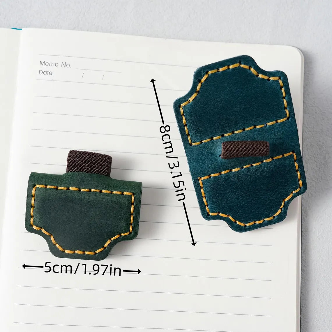 Custom Magnetic Leather Bookmark with Pen Holder – Engraved Book Accessory Gift
