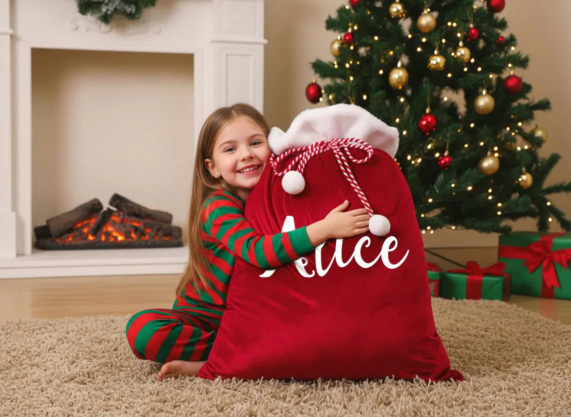 Personalized Large Santa Sack – Christmas Gift Bag with Name