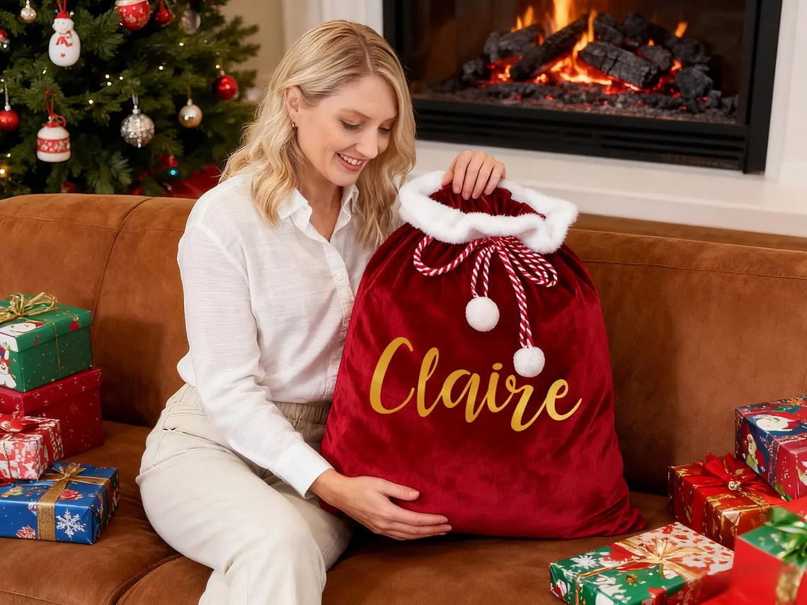 Personalized Large Santa Sack – Christmas Gift Bag with Name