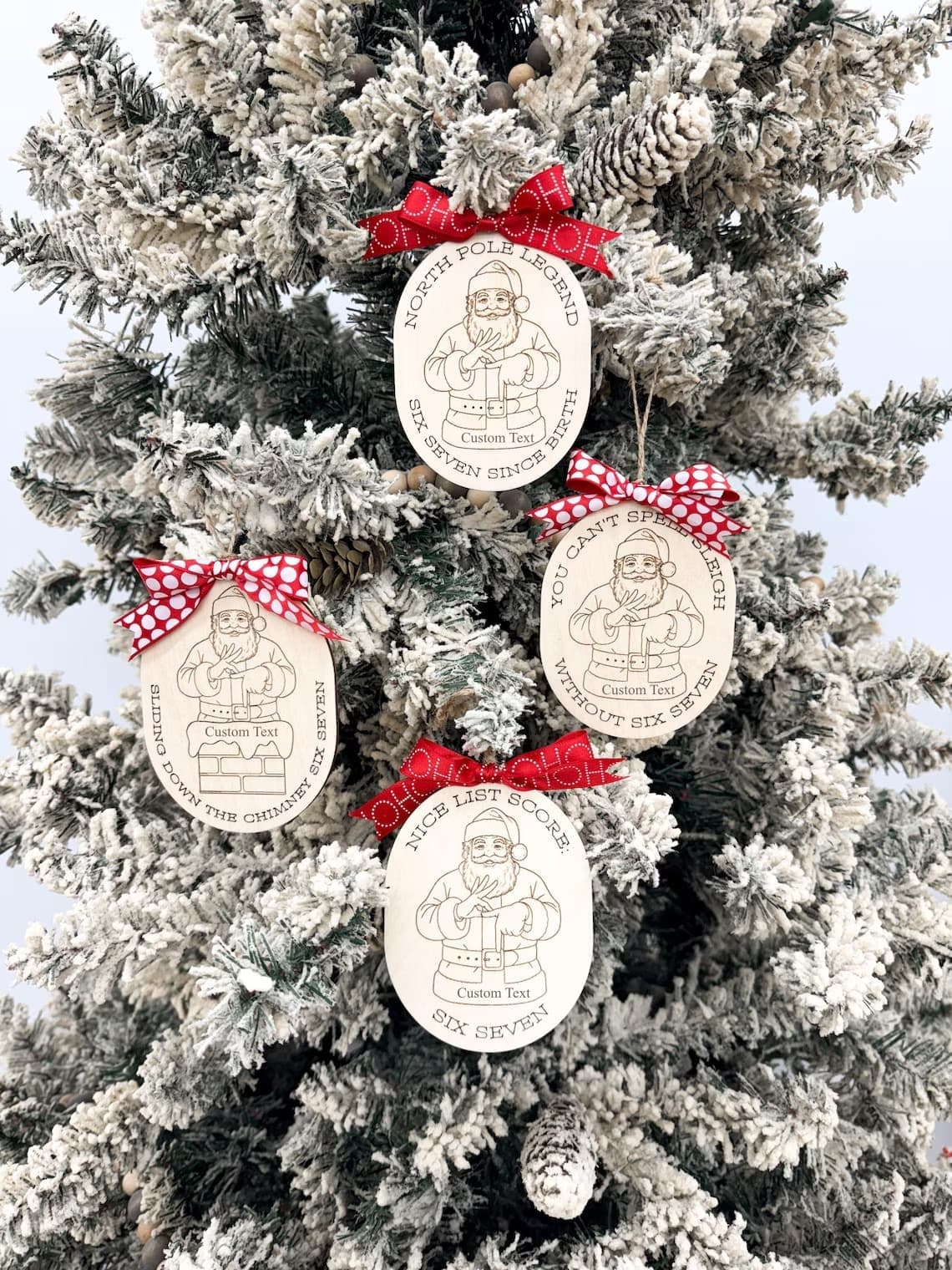 Funny “Six Seven” Santa Ornament | Personalized Christmas Gift