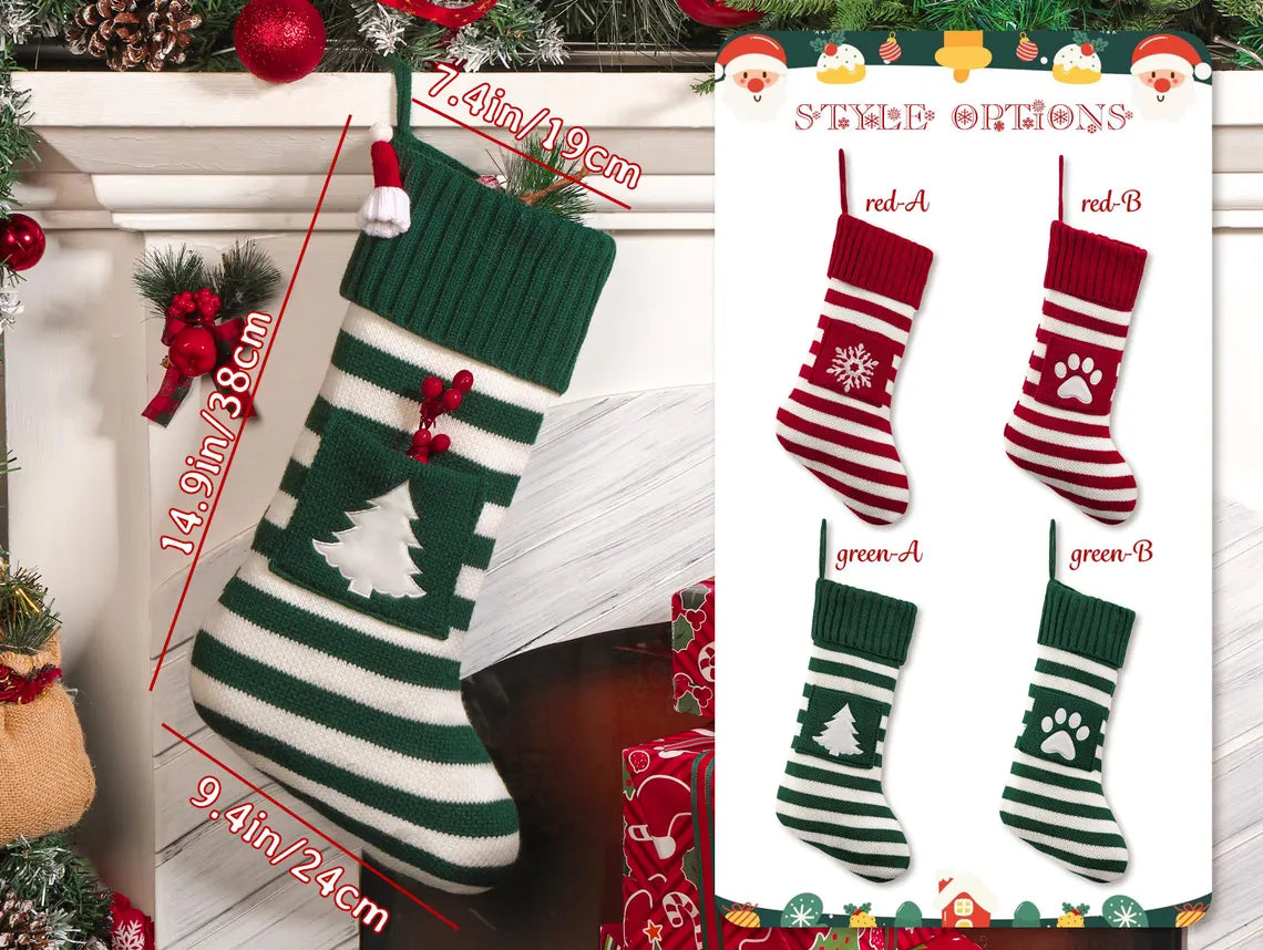 Striped Personalized Christmas Stockings – Family & Pet Gifts