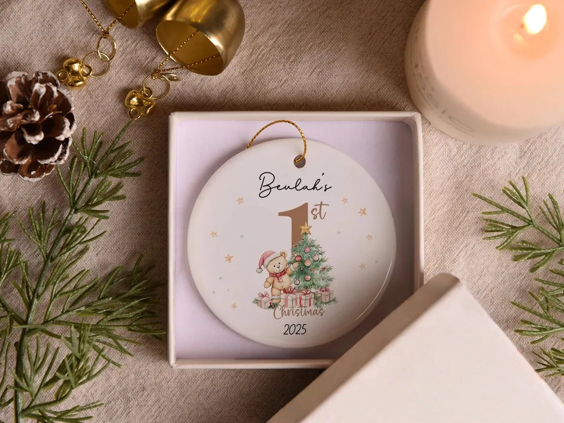 Décoration de Noël pour bébé | Souvenir personnalisé en céramique