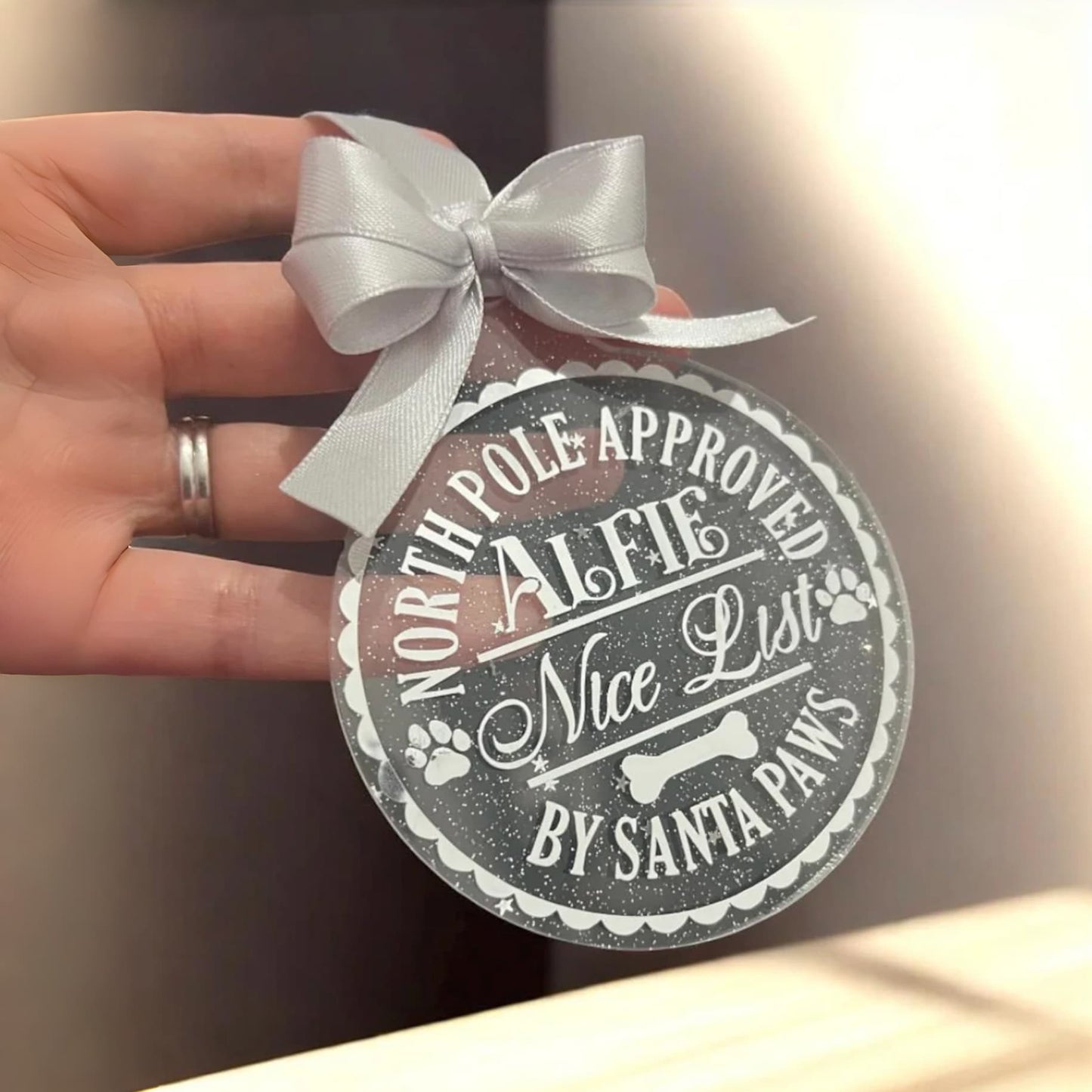 Personalized Santa’s Nice List Medal – Santa & Santa Paws Christmas Gift