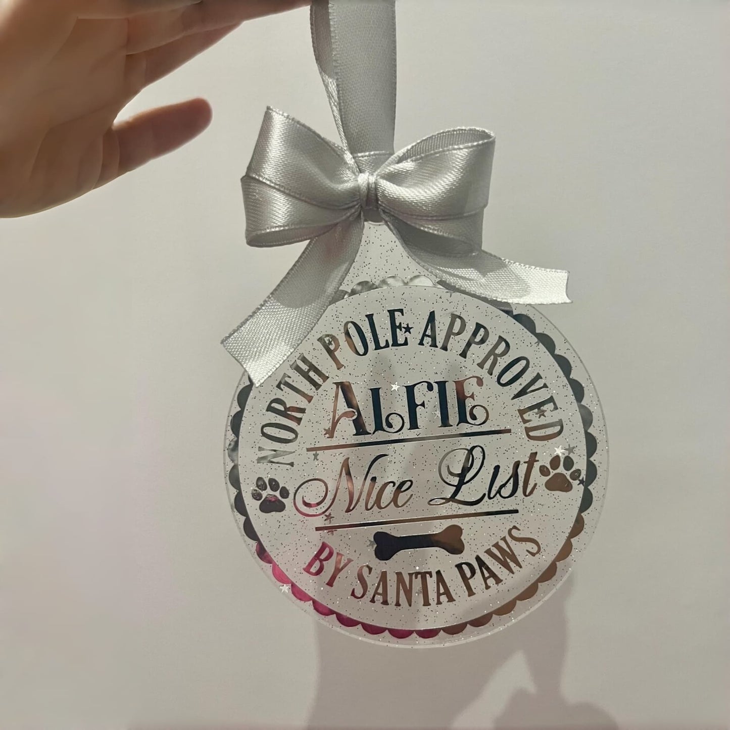 Personalized Santa’s Nice List Medal – Santa & Santa Paws Christmas Gift