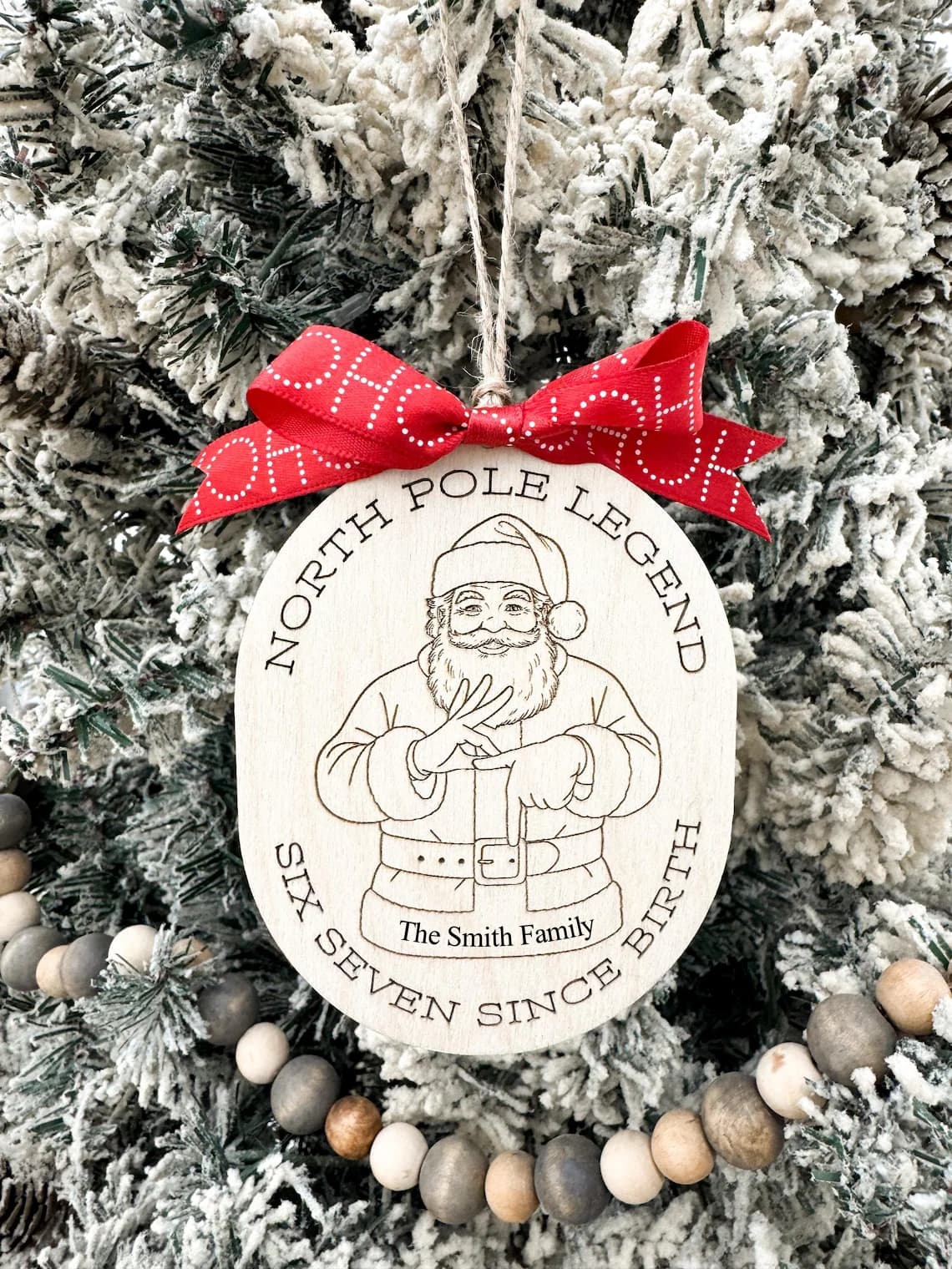 Funny “Six Seven” Santa Ornament | Personalized Christmas Gift