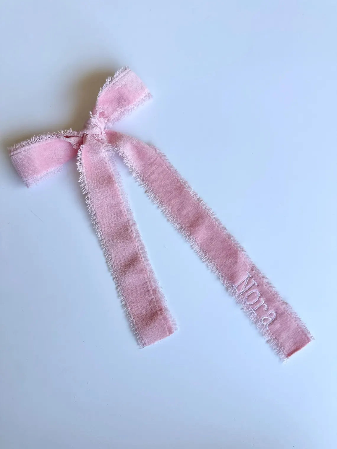 Velvet Embroidered Personalized Ribbon Bow | Custom Name Ribbon for Christmas & Weddings