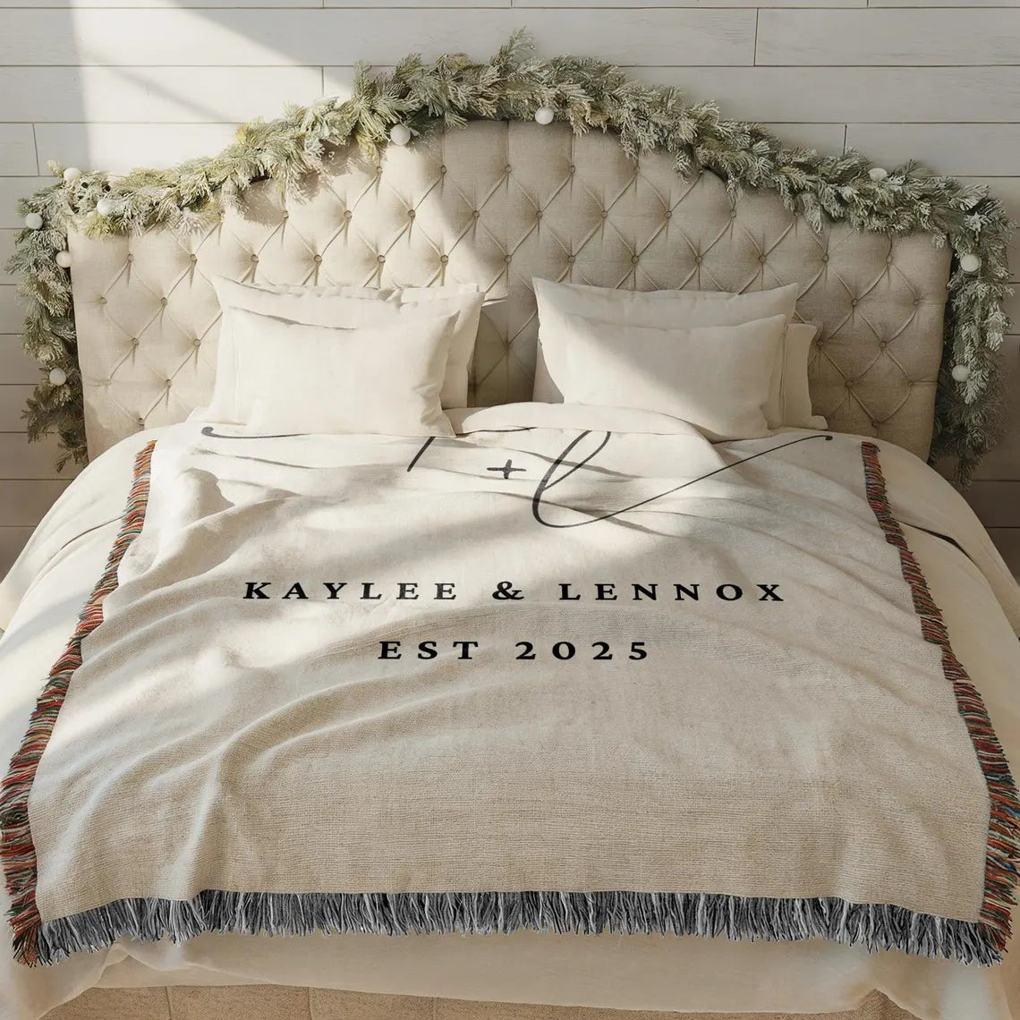 Personalized Wedding Blanket | Custom Couple Woven Throw Blanket Gift