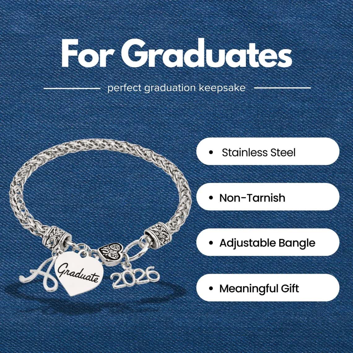 Personalized Graduation Bracelet 2026 Gift for Him Her
