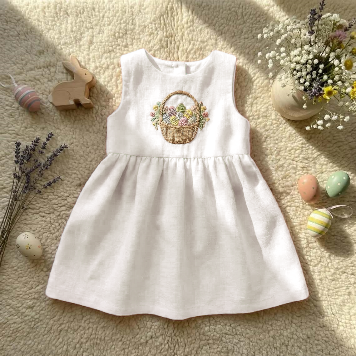 Embroidered Easter Dress for Girls – Personalized & Cute