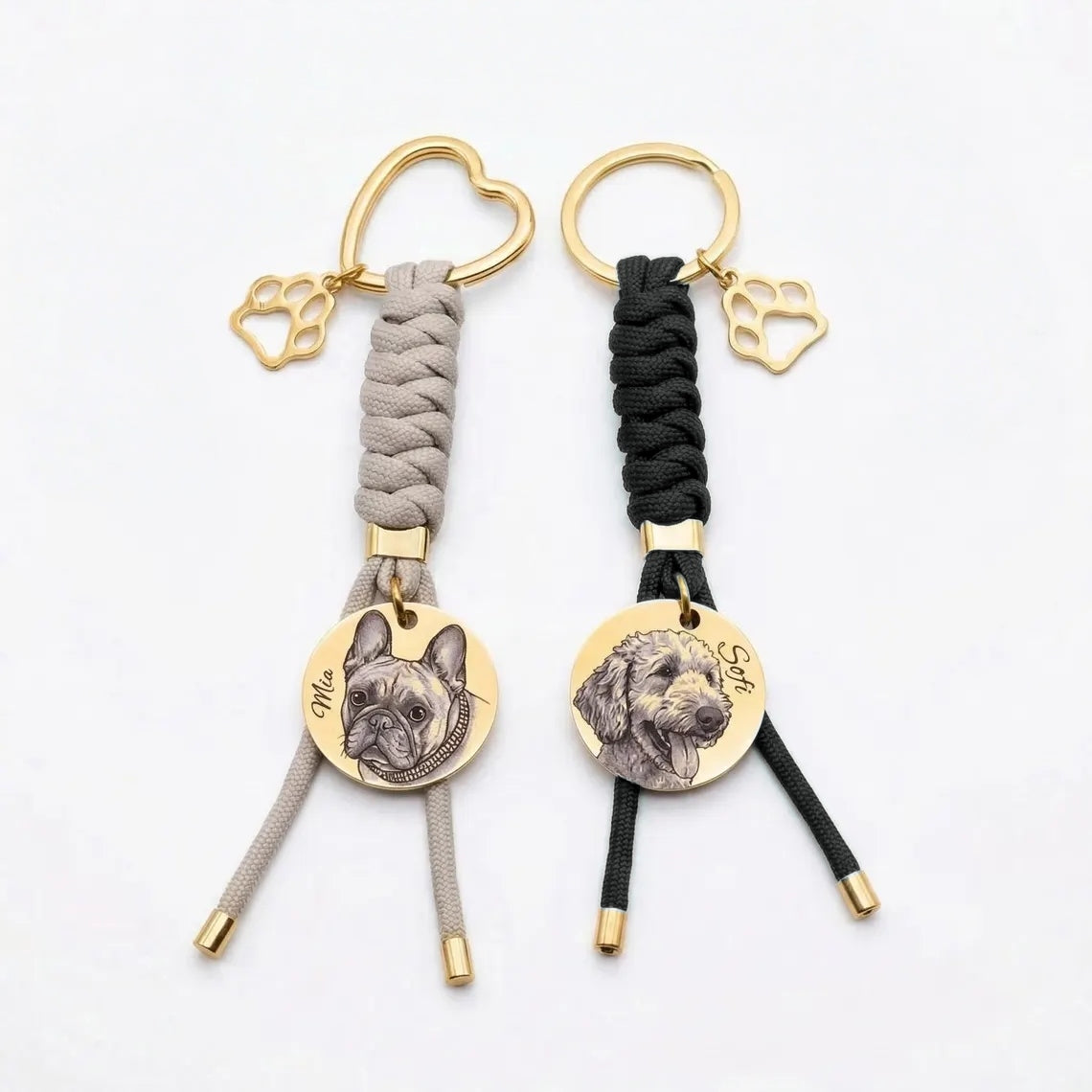 Custom Pet Portrait Keychain | Personalized Pet Photo Keychain | Gift for Pet Lovers