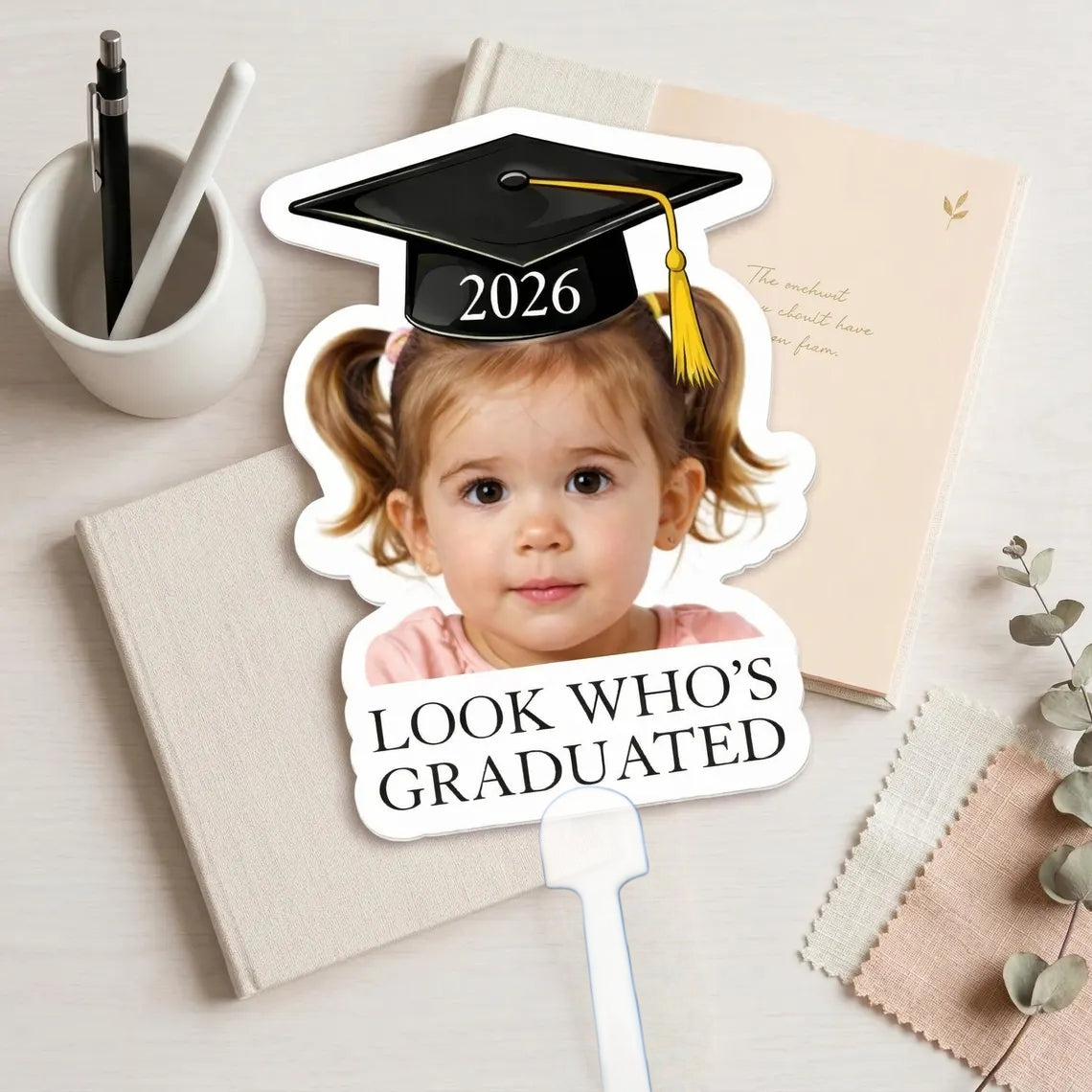 Vintage Childhood Photo Graduation Fan | Custom Gift