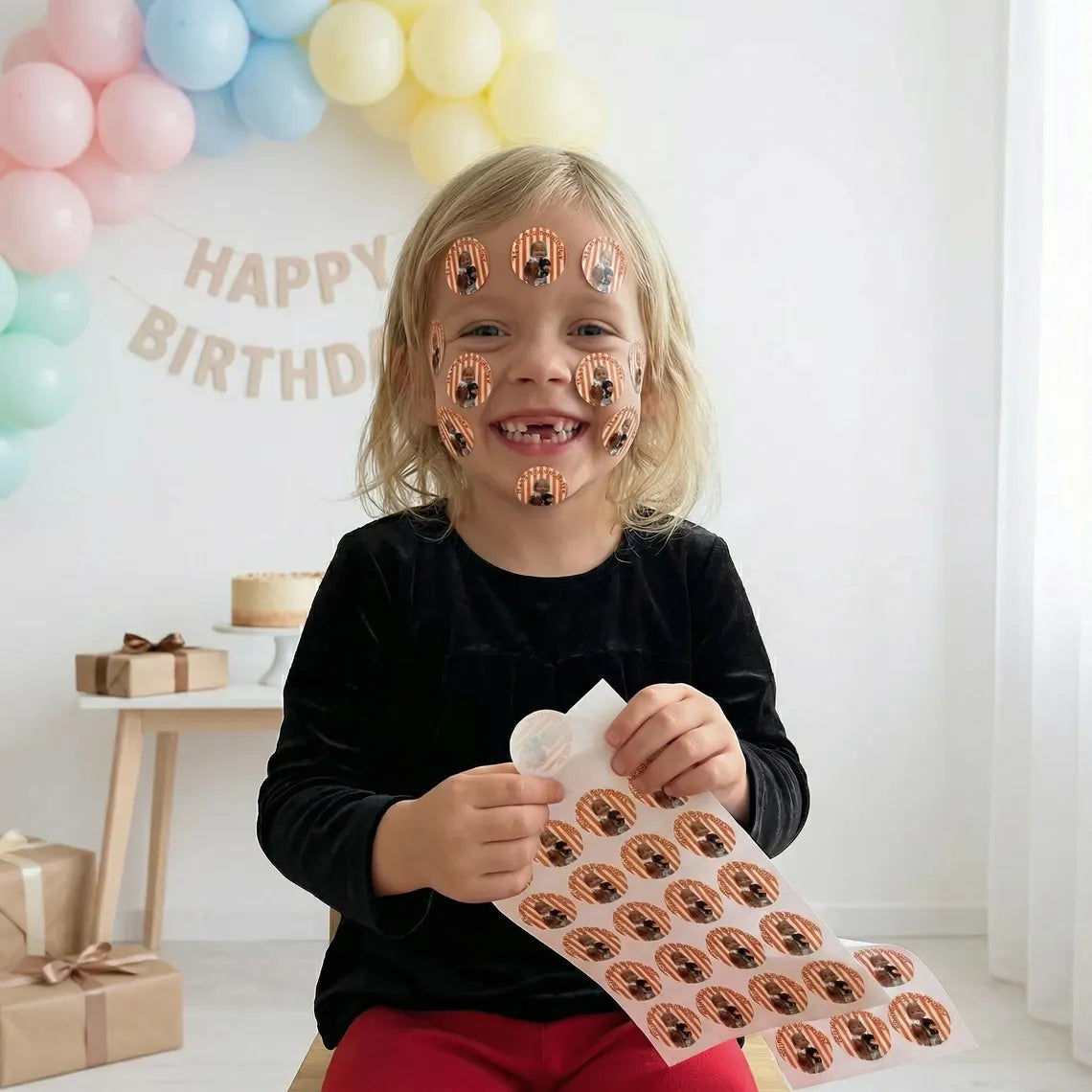 Custom Face Birthday Stickers | Personalized Party Photo Labels