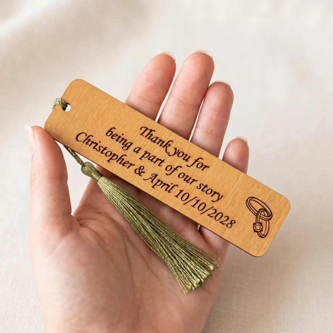 Custom Wooden Bookmarks – Wedding & Event Personalized Guest Favors